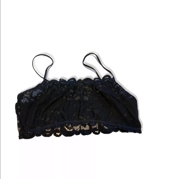 Free People Reese Lace Bralette Black Women Medium - Picture 5 of 10
